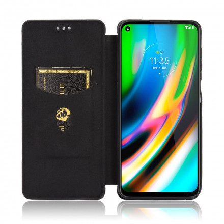 Flip Cover Moto G9 Plus Silicone Carbone Flip Cover Moto G9 Plus Silicone Carbone