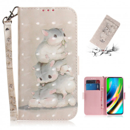 Housse Moto G9 Plus Hamsters à Lanière Housse Moto G9 Plus Hamsters à Lanière