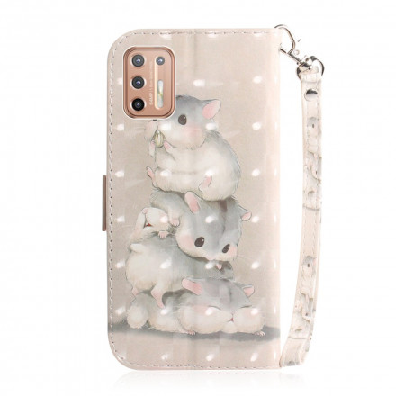 Housse Moto G9 Plus Hamsters à Lanière Housse Moto G9 Plus Hamsters à Lanière