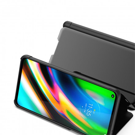 View Cover Moto G9 Plus Miroir et Simili Cuir