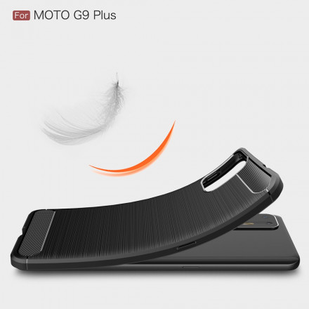 Coque Moto G9 Plus Fibre Carbone Brossée