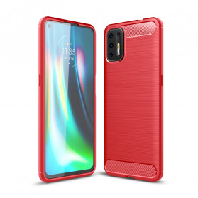 Coque Moto G9 Plus Fibre Carbone Brossée