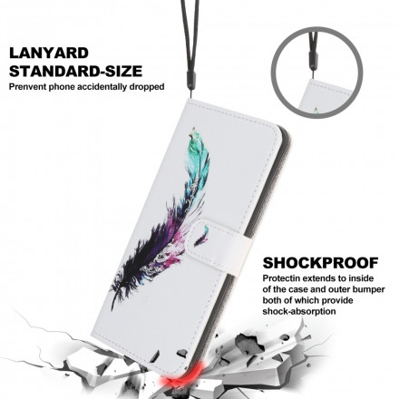 Housse Samsung Galaxy A22 5G Plume à Lanière Housse Samsung Galaxy A22 5G Plume à Lanière