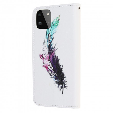 Housse Samsung Galaxy A22 5G Plume à Lanière Housse Samsung Galaxy A22 5G Plume à Lanière