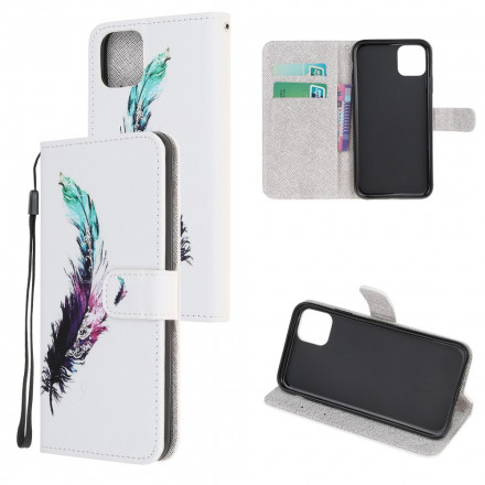 Housse Samsung Galaxy A22 5G Plume à Lanière Housse Samsung Galaxy A22 5G Plume à Lanière