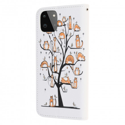 Housse Samsung Galaxy A22 5G Funky Cats à Lanière