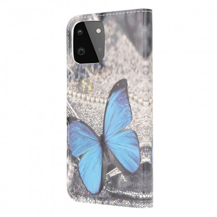 Housse Samsung Galaxy A22 5G Papillon Prestige Bleu Housse Samsung Galaxy A22 5G Papillon Prestige Bleu