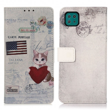 Housse Samsung Galaxy A22 5G Chat Voyageur Housse Samsung Galaxy A22 5G Chat Voyageur