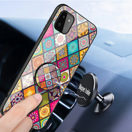 Coque Samsung Galaxy A22 5G Support Magnétique Patchwork Coque Samsung Galaxy A22 5G Support Magnétique Patchwork
