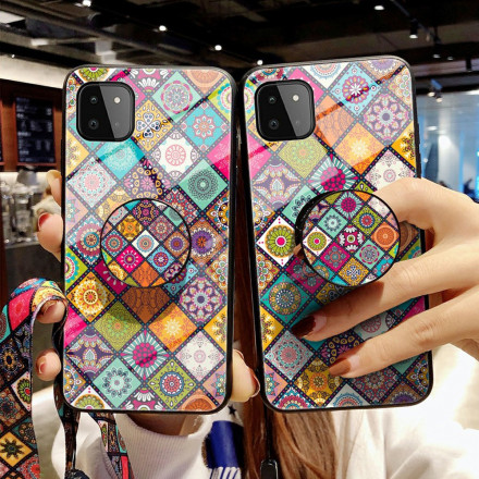 Coque Samsung Galaxy A22 5G Support Magnétique Patchwork Coque Samsung Galaxy A22 5G Support Magnétique Patchwork