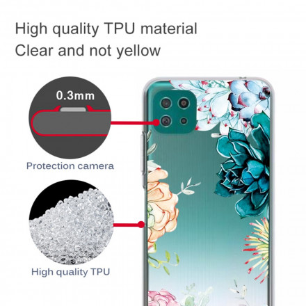 Coque Samsung Galaxy A22 5G Transparente Fleurs Aquarelle