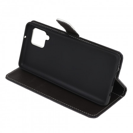 Housse Samsung Galaxy A22 4G Yeux de Chat Noir à Lanière Housse Samsung Galaxy A22 4G Yeux de Chat Noir à Lanière