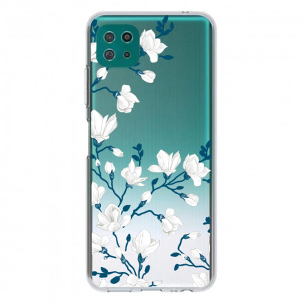 Coque Samsung Galaxy A22 5G Fleurs Blanches