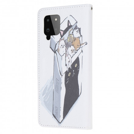Housse Samsung Galaxy A22 4G Livraison Chats à Lanière Housse Samsung Galaxy A22 4G Livraison Chats à Lanière