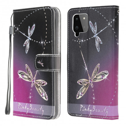 Housse Samsung Galaxy A22 4G Libellules à Lanière Housse Samsung Galaxy A22 4G Libellules à Lanière