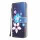 Housse Samsung Galaxy A22 4G Fleurs Lunaires à Lanière