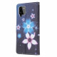 Housse Samsung Galaxy A22 4G Fleurs Lunaires à Lanière