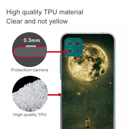 Coque Samsung Galaxy A22 5G Flexible Homme à la Lune