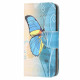 Housse Samsung Galaxy A22 4G Papillon Bleu et Jaune