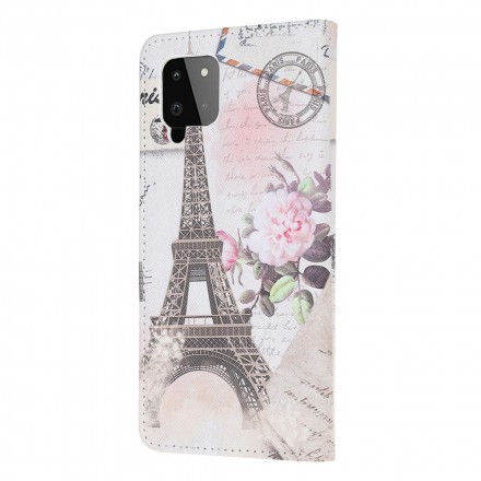 Housse Samsung Galaxy A22 4G Tour Eiffel Rétro