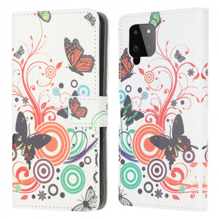 Housse Samsung Galaxy A22 4G Papillons et Fleurs Housse Samsung Galaxy A22 4G Papillons et Fleurs