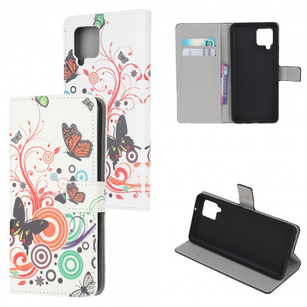 Housse Samsung Galaxy A22 4G Papillons et Fleurs Housse Samsung Galaxy A22 4G Papillons et Fleurs