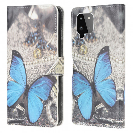 Housse Samsung Galaxy A22 4G Papillon Prestige Bleu Housse Samsung Galaxy A22 4G Papillon Prestige Bleu