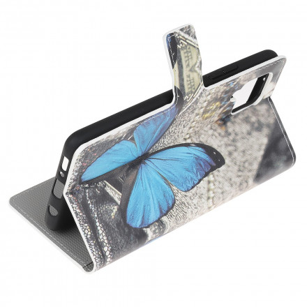 Housse Samsung Galaxy A22 4G Papillon Prestige Bleu Housse Samsung Galaxy A22 4G Papillon Prestige Bleu