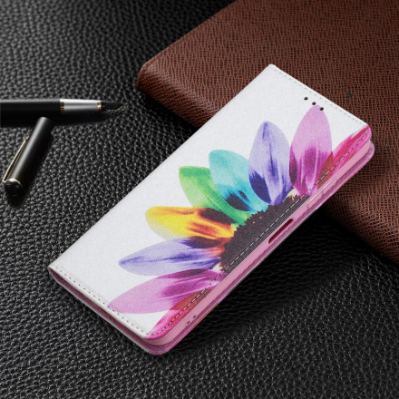 Flip Cover Samsung Galaxy A22 5G Fleur Aquarelle