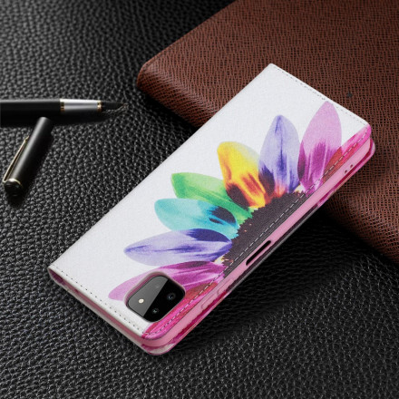 Flip Cover Samsung Galaxy A22 5G Fleur Aquarelle Flip Cover Samsung Galaxy A22 5G Fleur Aquarelle