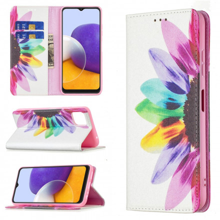 Flip Cover Samsung Galaxy A22 5G Fleur Aquarelle Flip Cover Samsung Galaxy A22 5G Fleur Aquarelle