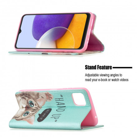 Flip Cover Samsung Galaxy A22 5G Hand Up Flip Cover Samsung Galaxy A22 5G Hand Up