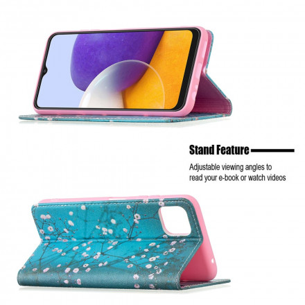 Flip Cover Samsung Galaxy A22 5G Branches Fleuries Flip Cover Samsung Galaxy A22 5G Branches Fleuries