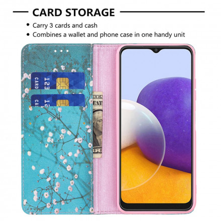 Flip Cover Samsung Galaxy A22 5G Branches Fleuries Flip Cover Samsung Galaxy A22 5G Branches Fleuries