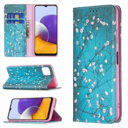 Flip Cover Samsung Galaxy A22 5G Branches Fleuries Flip Cover Samsung Galaxy A22 5G Branches Fleuries