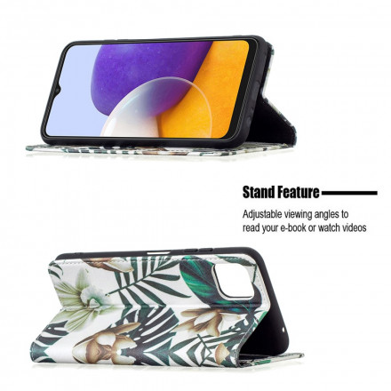 Flip Cover Samsung Galaxy A22 5G Feuilles Flip Cover Samsung Galaxy A22 5G Feuilles