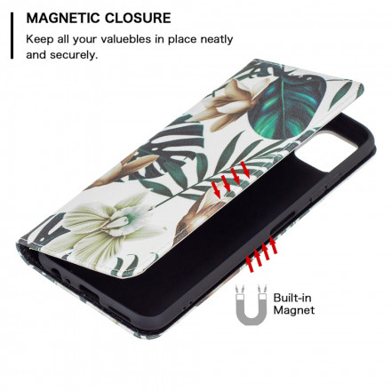 Flip Cover Samsung Galaxy A22 5G Feuilles Flip Cover Samsung Galaxy A22 5G Feuilles