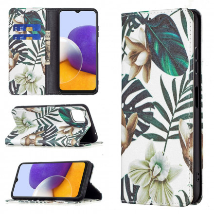 Flip Cover Samsung Galaxy A22 5G Feuilles Flip Cover Samsung Galaxy A22 5G Feuilles
