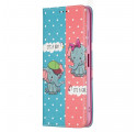 Flip Cover Samsung Galaxy A22 5G Bébés Éléphants