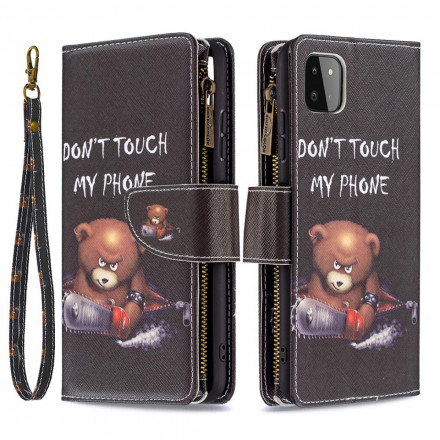 Housse Samsung Galaxy A22 5G Poche Zippée Ours Housse Samsung Galaxy A22 5G Poche Zippée Ours