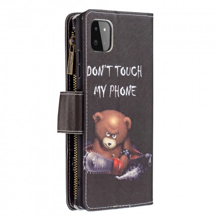 Housse Samsung Galaxy A22 5G Poche Zippée Ours Housse Samsung Galaxy A22 5G Poche Zippée Ours