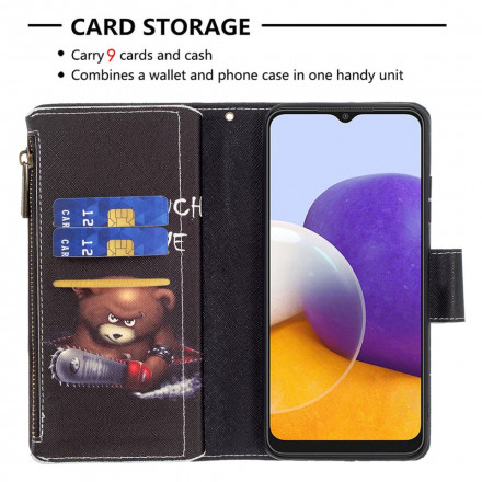 Housse Samsung Galaxy A22 5G Poche Zippée Ours Housse Samsung Galaxy A22 5G Poche Zippée Ours