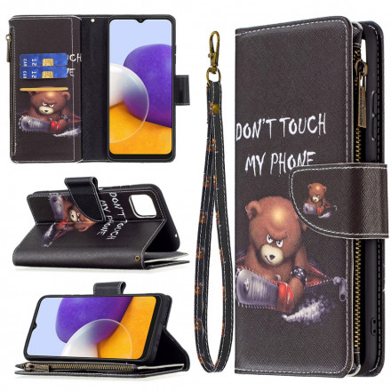 Housse Samsung Galaxy A22 5G Poche Zippée Ours Housse Samsung Galaxy A22 5G Poche Zippée Ours