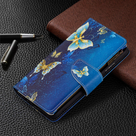 Housse Samsung Galaxy A22 5G Poche Zippée Papillons Housse Samsung Galaxy A22 5G Poche Zippée Papillons