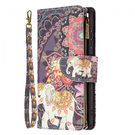 Housse Samsung Galaxy A22 5G Poche Zippée Éléphant Housse Samsung Galaxy A22 5G Poche Zippée Éléphant