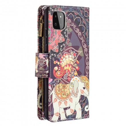 Housse Samsung Galaxy A22 5G Poche Zippée Éléphant Housse Samsung Galaxy A22 5G Poche Zippée Éléphant