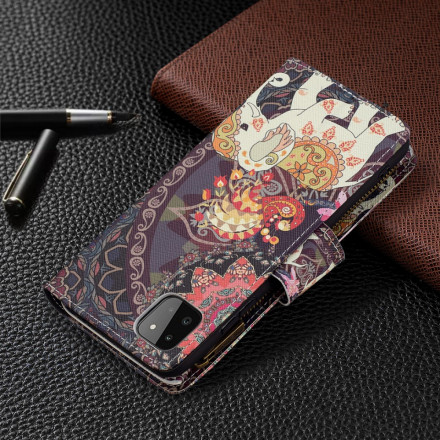 Housse Samsung Galaxy A22 5G Poche Zippée Éléphant Housse Samsung Galaxy A22 5G Poche Zippée Éléphant