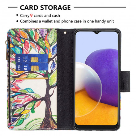 Housse Samsung Galaxy A22 5G Poche Zippée Arbre Housse Samsung Galaxy A22 5G Poche Zippée Arbre