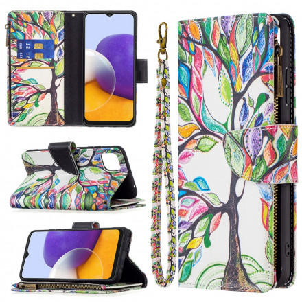 Housse Samsung Galaxy A22 5G Poche Zippée Arbre Housse Samsung Galaxy A22 5G Poche Zippée Arbre