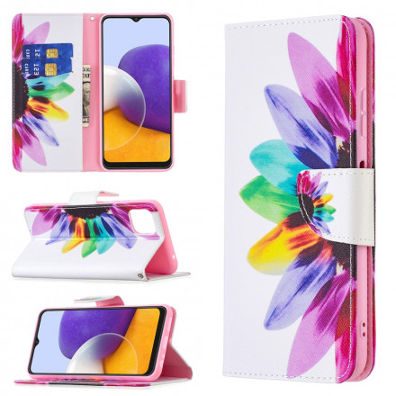 Housse Samsung Galaxy A22 5G Fleur Aquarelle